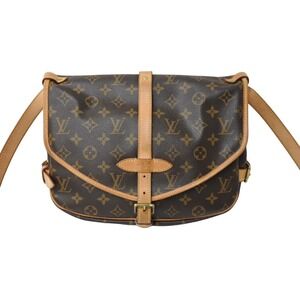 Louis Vuitton Bag Monogram Shoulder Saumur Crossbody Brown